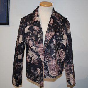 Solitaire Beautiful Floral Moto Jacket Size M